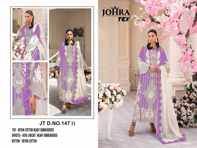 Johra JT 147 H Rayon Cotton Embroidery Pakistani Suit Wholesale Online